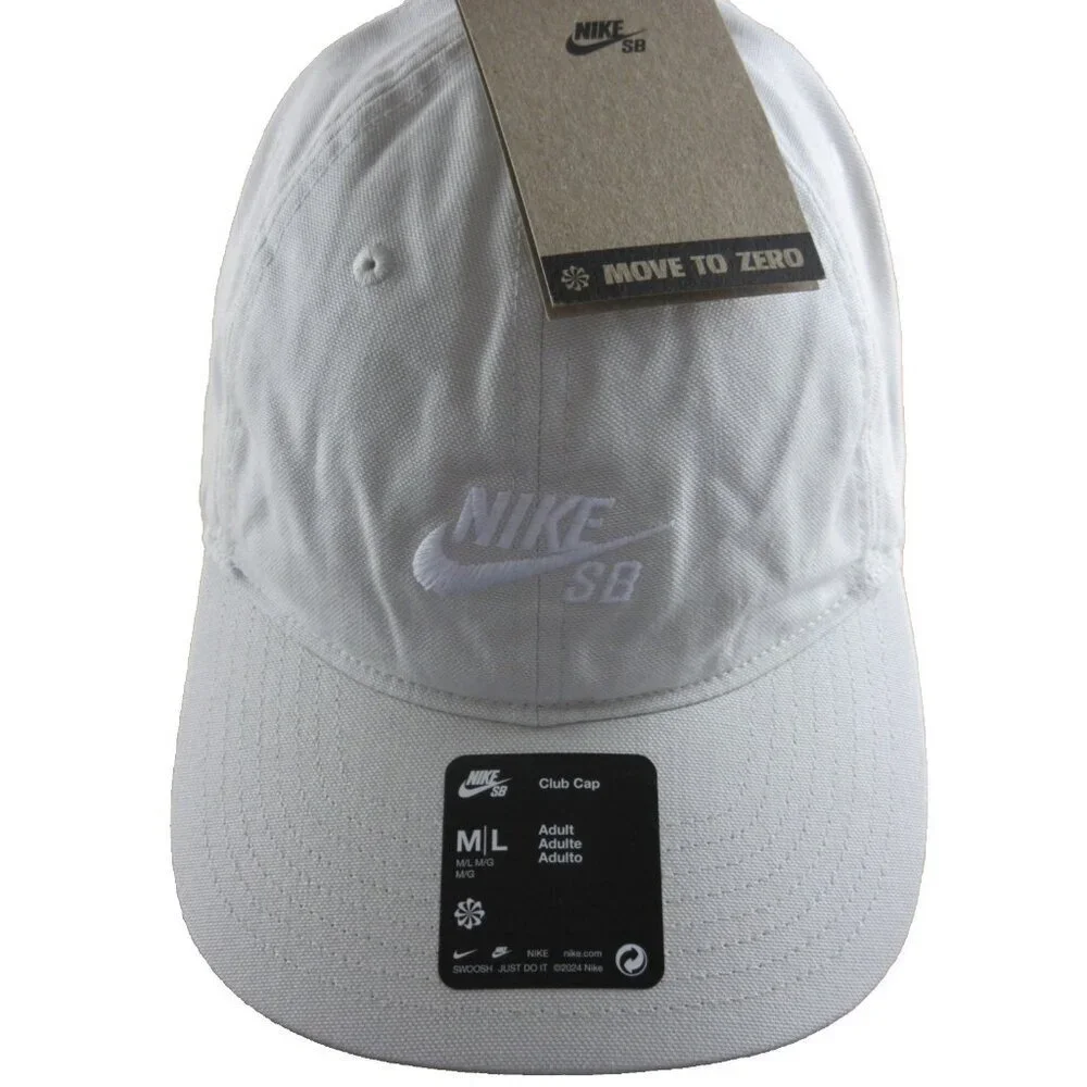 Nike SB Club Men's Unstructured Skate Cap Hat Light Bone White Size M/L NWT